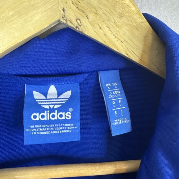 Adidas Firebird Blue Track Jacket Men’s L Full Zip 3 Stripe Trefoil - Picture 4 of 9